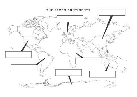 World Map With Continents And Oceans Printable