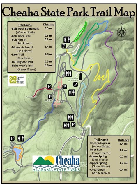 Cheaha State Park Trail Map - Printable Map