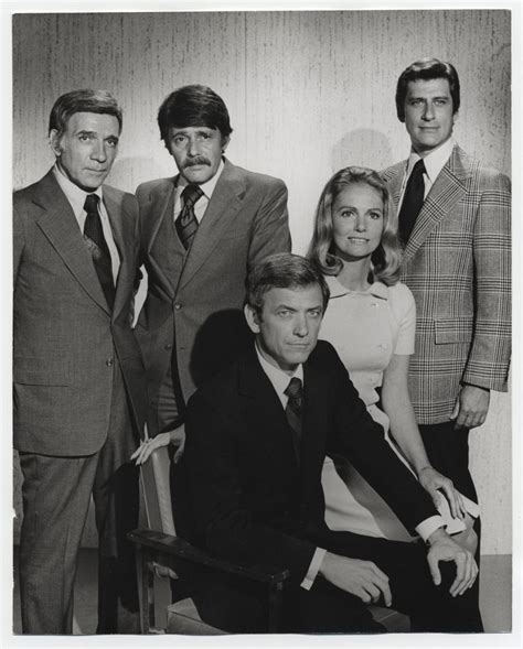 The cast of The New Perry Mason. Monte Markham as Perry Mason (seated ...