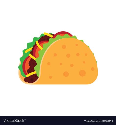 Taco mexican food Royalty Free Vector Image - VectorStock