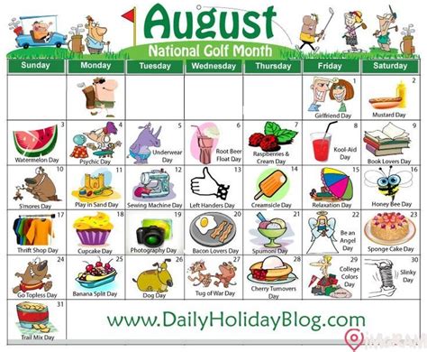 august daily holidays calendar | National holiday calendar, Holidays ...