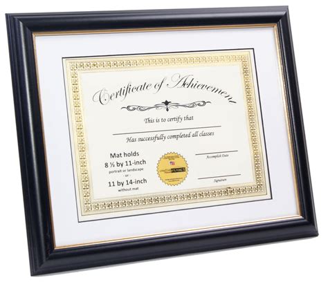 CreativePF [8UIL-11x14bk/gd] Black Certificate Frame Displays 8.5 by 11 ...