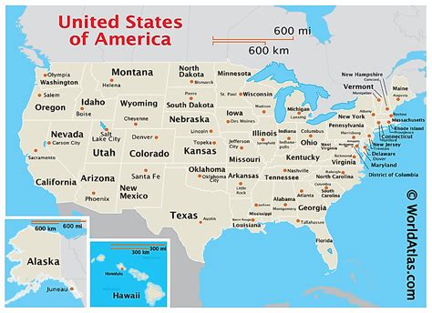 Capital Cities Of The United States - WorldAtlas