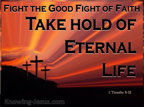 1 Timothy 6:12 Fight the Good Fight of Faith (orange)