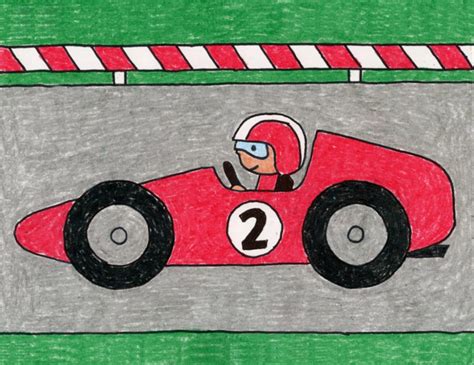 Easy How to Draw a Race Car Tutorial Video and Race Car Coloring Page ...