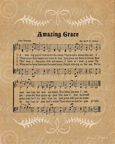 Printable Lyrics To Amazing Grace