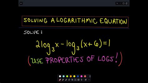 Solving Logarithmic Equations - Example 1 - YouTube