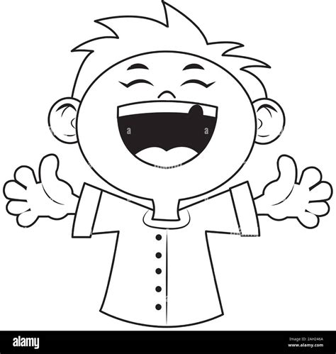 Cartoon happy boy laughing icon, flat design Stock Vector Image & Art ...