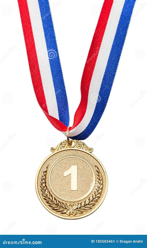 Gold Medal for First Place. Gold Award with the Number One Stock Image ...