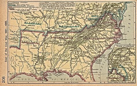 Map of the Seat of the American Civil War 1861 - 1865 - Full size