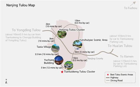 Fujian Tulou Map: Yongding Tulou Map, Nanjing Tulou Map…