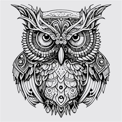 Premium Vector | Steampunk owl illustration showcases an intricate ...