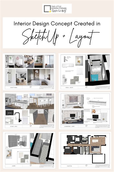 Design Concept Example in SketchUp + Layout — The Little Design Corner