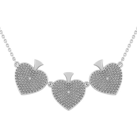 Sterling Silver Diamond Accent Spade Necklace | Diamond Heart Pendants ...