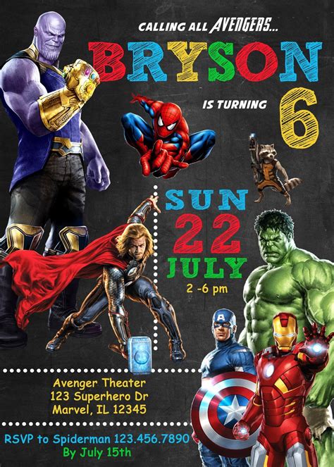 Avengers Birthday Invitations Free Printable - Printable Templates