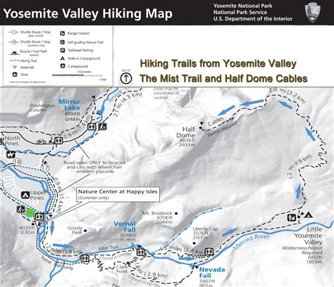 Yosemite Half Dome Hike Map