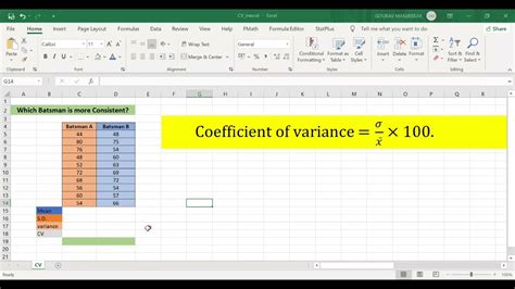 Coefficient of Variation in Excel | 2021| - YouTube