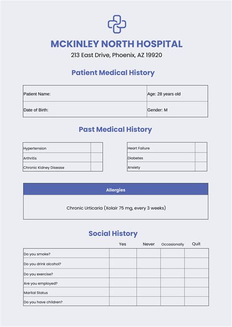 Patient Medical Chart Template