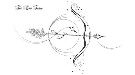 Premium Vector | A bow and arrow with a flower on it.