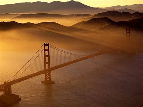 San Francisco California Golden Gate Bridge Under Fog HD Wallpaper ...