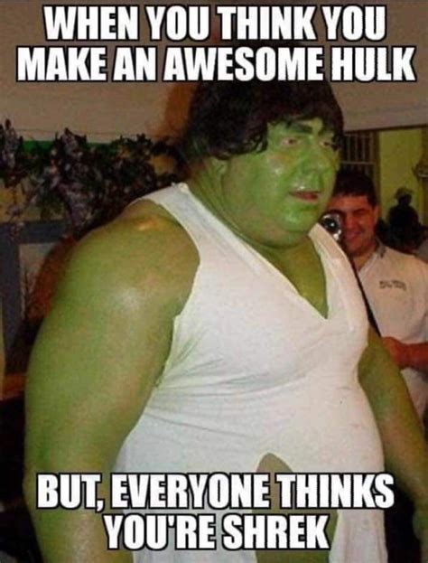 hulk or Shrek | Funny halloween memes, Friday humor, Halloween memes