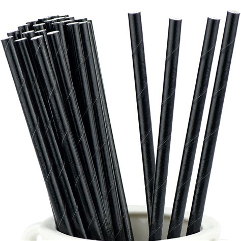 Metallic Black Paper Straws — STRAWTOPIA