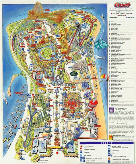 1997 Cedar Point Map | Cedar point, Sandusky, Roller coaster