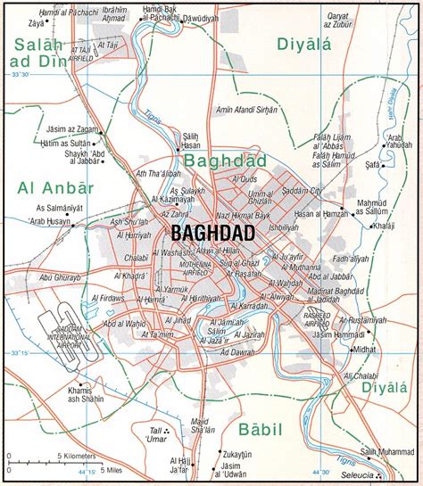 THE MIDDLE EAST - Maps - Baghdad Map