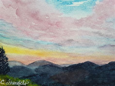 Mountain Sunrise Painting Landscape Painting Nature Painting - Etsy