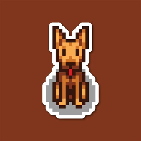 Stardew Valley Sitting Dog Sticker style 3 - Etsy