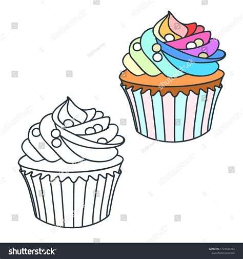 5,854 Coloring Book Cupcake Images, Stock Photos & Vectors | Shutterstock