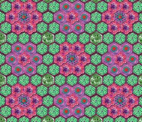 hexagon_pattern_3_patch_large fabric - nezumiworld - Spoonflower