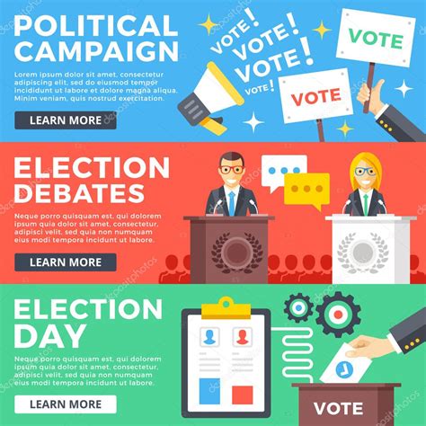 Political campaign, election debates, election day flat illustration ...