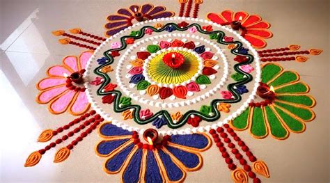 Rangoli Design For Diwali 2019 Pongal Kolam 2020 - Rectangle Circle