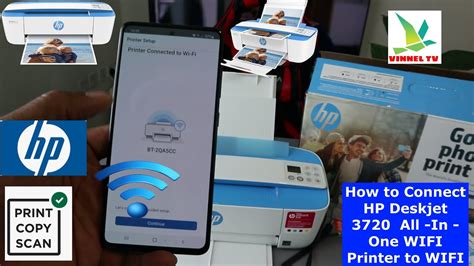 How to setup/ Connect HP Deskjet 3720 All-In-One WIFI Printer to WIFI ...