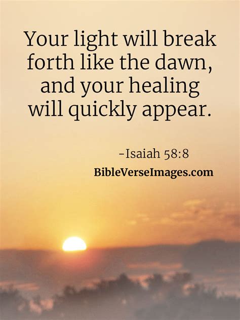 Bible Verse about Healing - Isaiah 58:8 - Bible Verse Images