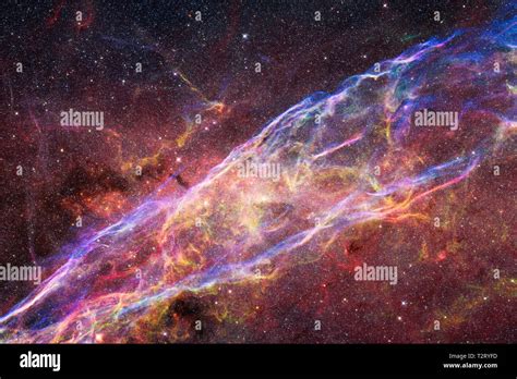 Cosmic galaxy background with nebulae, stardust and bright stars ...