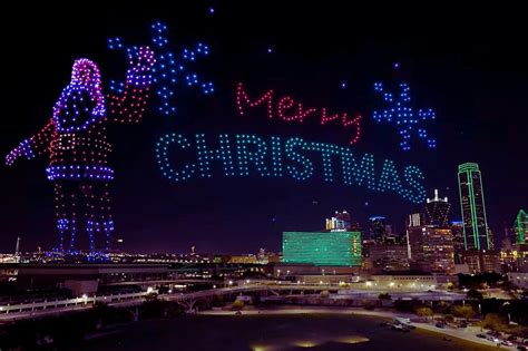 Watch an Enchanting Magical Christmas Drone Show in Dallas