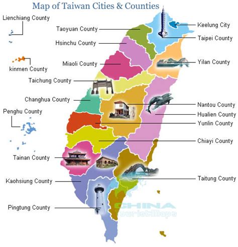 Detailed Map of Taiwan Cities & Counties