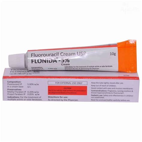 Fluorouracil (5% w/w) Flonida 5% Cream, Packaging Type: Tube, Packaging ...