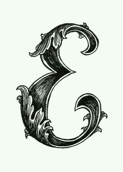 E tattoo idea | Caligraphie, Lettrine, Calligraphie