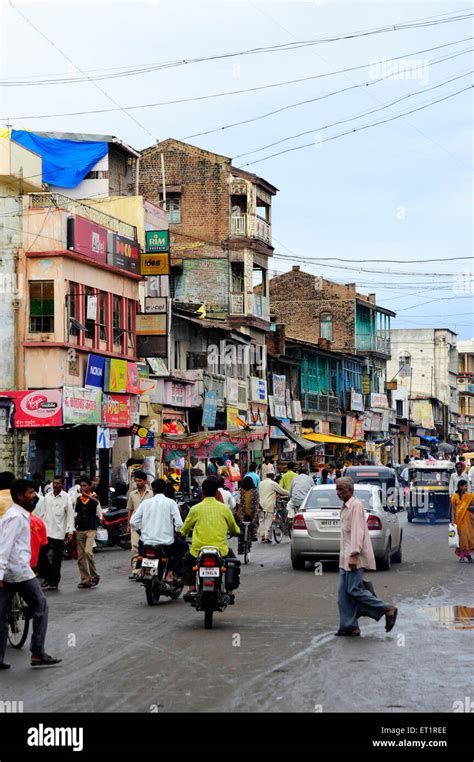 Market and old building ; Barshi ; Solapur ; Maharashtra ; India Stock ...