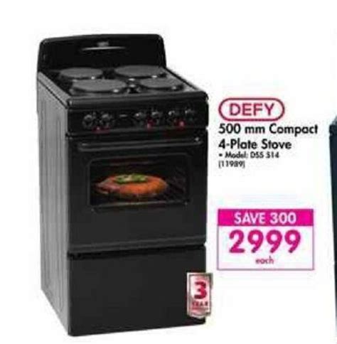 DEFY - 500mm Compact 4-Plate Stove offer at Makro