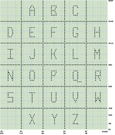 Alphabet And Numbers Graphs For Bobble Stitch Word Blankets 10 Cm (4 ...