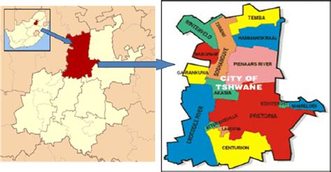 1 Map of the Tshwane Metropolitan area in South Africa | Download ...