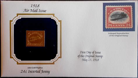 Xaman's Stamps and Covers: Inverted Jenny 22kt Gold Replica