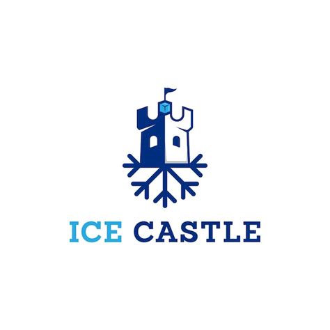 Premium Vector | Ice castle editable vector logo template