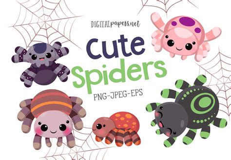 Cute Spiders Clipart Graphic by DIPA Graphics · Creative Fabrica