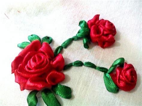 Hand Embroidery - Ribbon Rose || Ribbon Flowers || Ribbon Work