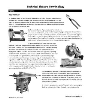 Technical Theatre Terms Packet by Theatre Teacher | TPT